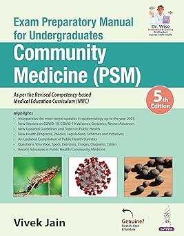 Exam Preparatory Manual for Undergraduates: Community Medicine (PSM) Paperback – 24 December 2025 by Vivek Jain (Author)