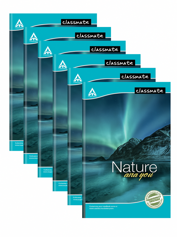 Classmate Note book ( LONG), UNRULED, 160 Pages (Pack of 6)