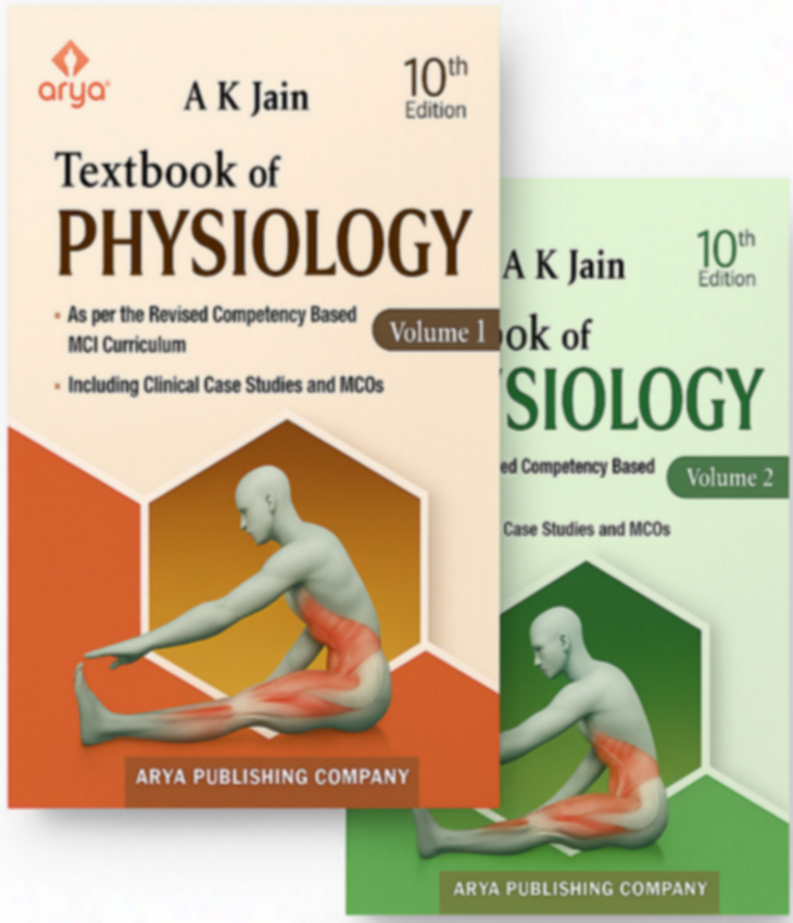Textbook Of Physiology Volume 1 & 2 (Free! Human Physiology In Nutshell) 10th Edition 2023 By Ak Jain