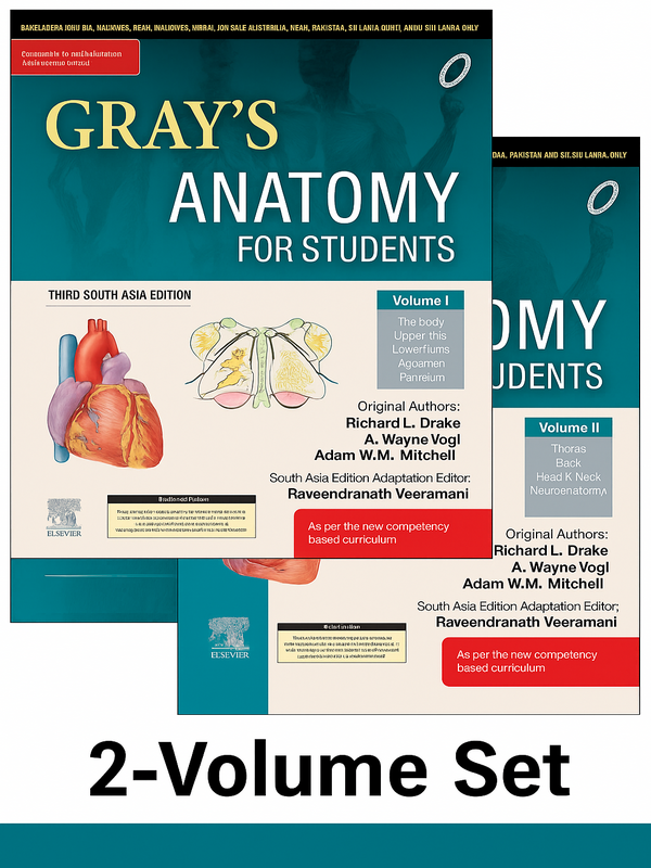 Gray's Anatomy For Students-Third South Asia Edition 2 Volume Set 2023 By Drake Book Type: Paperback